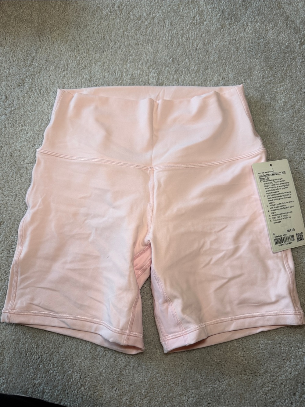 High-Waist Pink Women’s Workout Shorts strawberry milkshake color